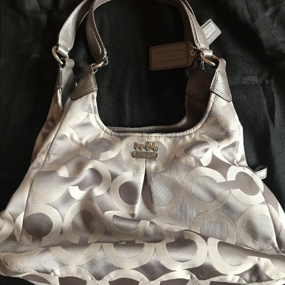 Coach Beige Gold Handbag Hobo Purse - Picture 1 of 12
